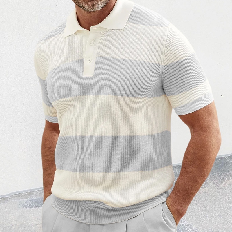 Mens Clothing Summer Fashion Lapel Sweater Short Sleeve Men Clothing Men Wears - Image 7