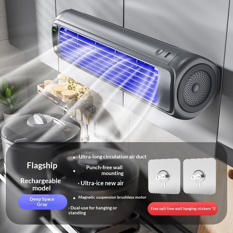 Punch-free Wall-mounted Fan For Kitchen Home Bathroom And Toilet - Image 4