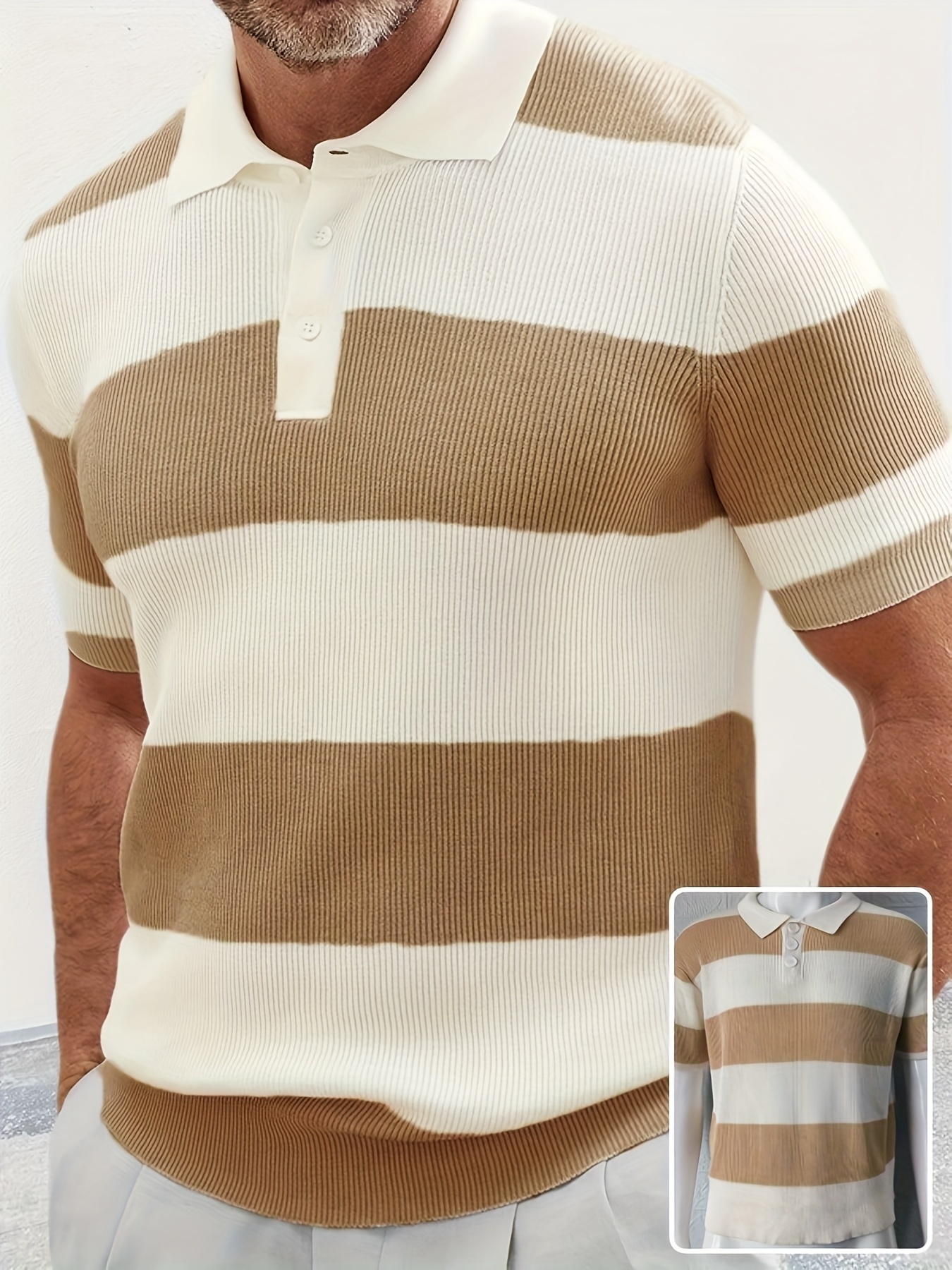 Mens Clothing Summer Fashion Lapel Sweater Short Sleeve Men Clothing Men Wears - Image 5