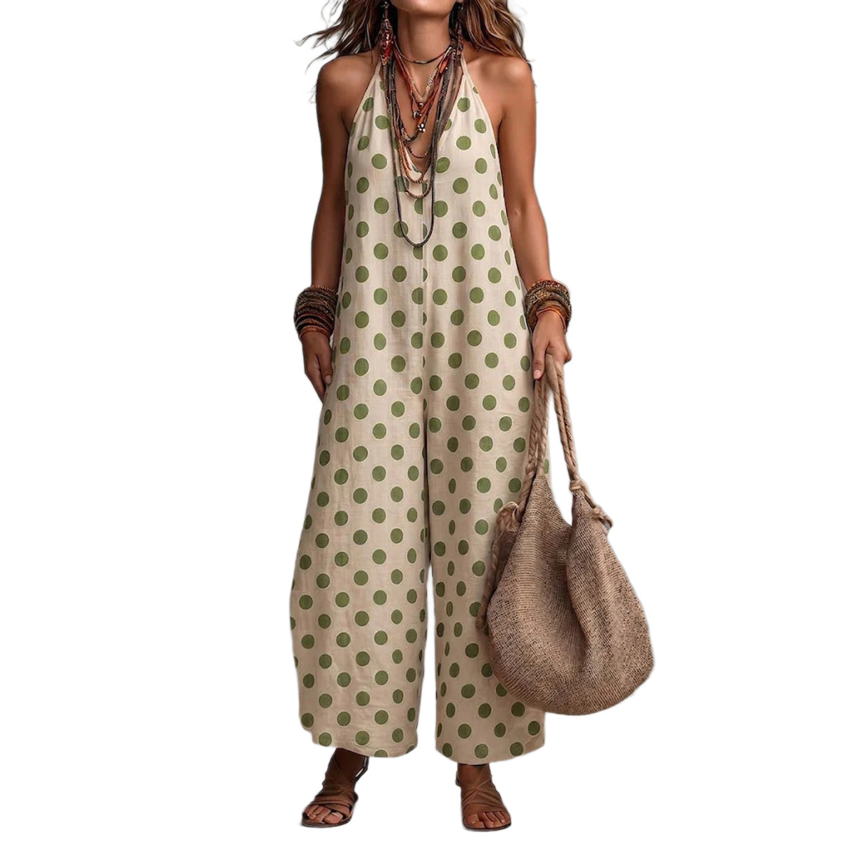Sleeveless Wide-leg Jumpsuit For Cross-border Fashion And Vacation Style - Image 4