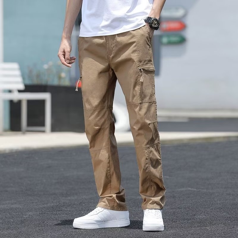 Mens Multi-Pocket Straight-Leg Long Pants - Image 3