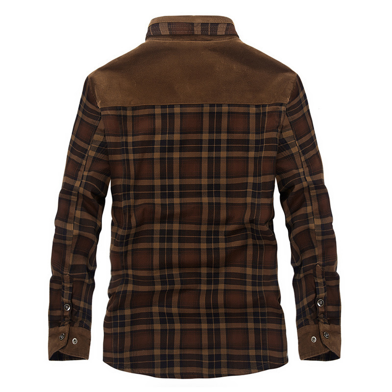 Winter Jacket Men Thicken Warm Fleece Jackets Coats Pure Cotton Plaid Jacket Military Clothes - Image 5