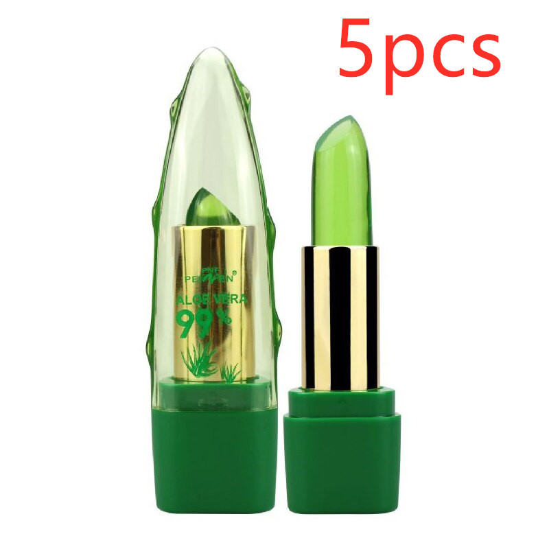 Aloe Vera Gel Color Changing Lipstick Gloss Moisturizer Anti-drying Desalination Fine-grain Lip Blam Care - Image 6