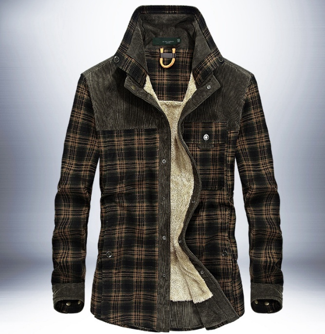 Winter Jacket Men Thicken Warm Fleece Jackets Coats Pure Cotton Plaid Jacket Military Clothes - Image 10