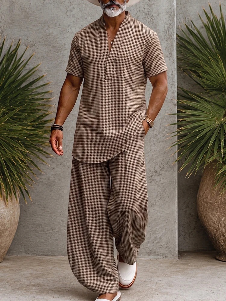 Plaid Top Shirt And Casual Pants Set - Image 6