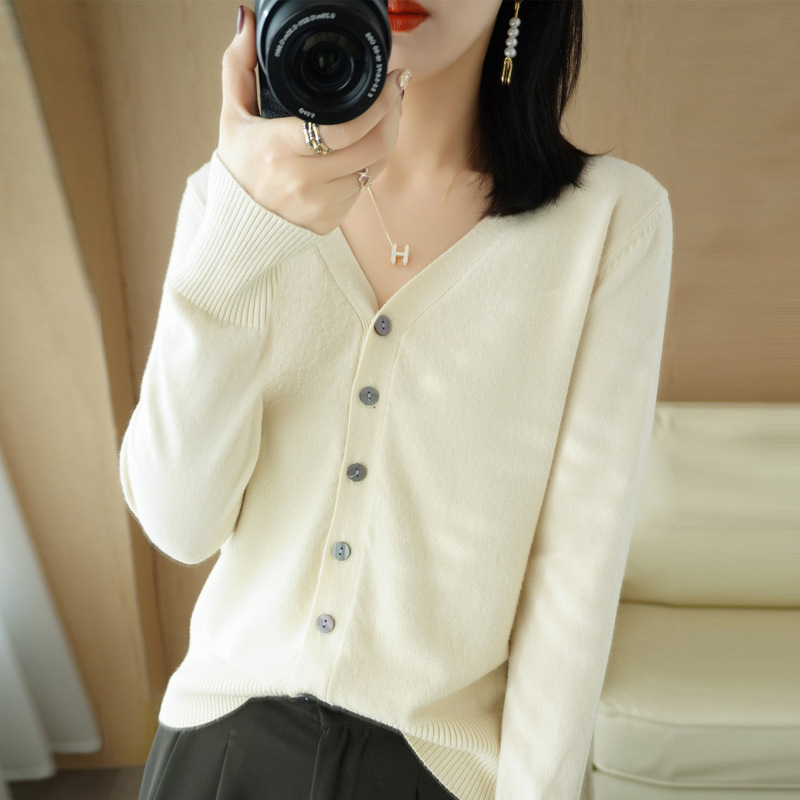 SpringSummer V-neck Cardigan Long-Sleeve Knit Top - Image 6