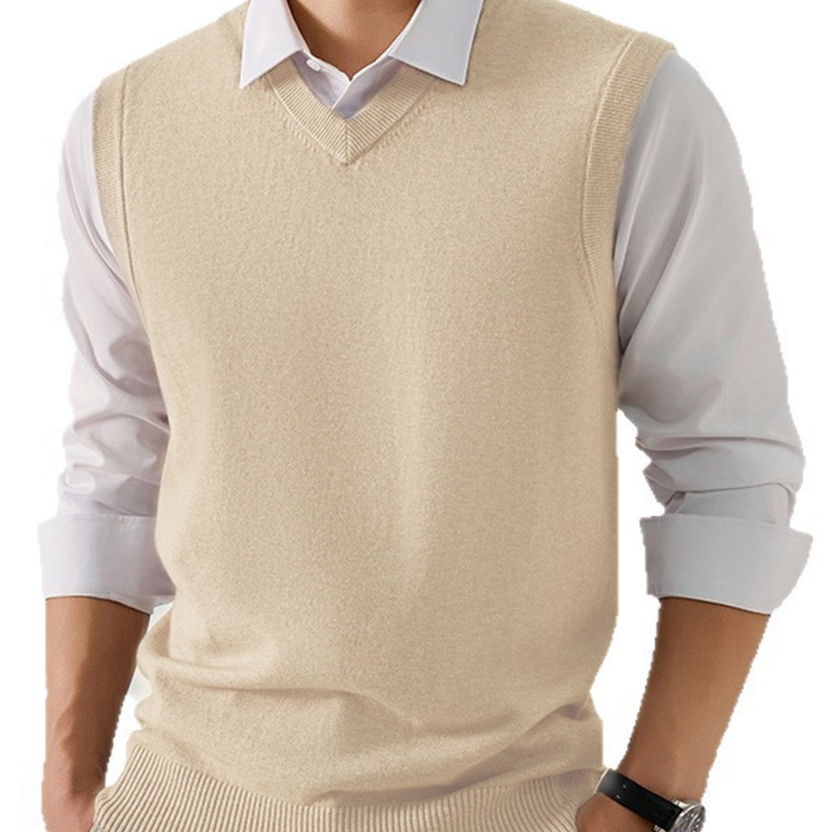 Mens Vest, Business-Casual Waistcoat Loose-Fit Outerwear For Suits - Image 4