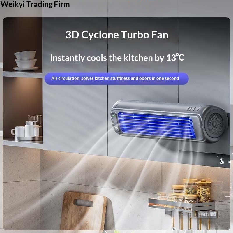 Punch-free Wall-mounted Fan For Kitchen Home Bathroom And Toilet - Image 2