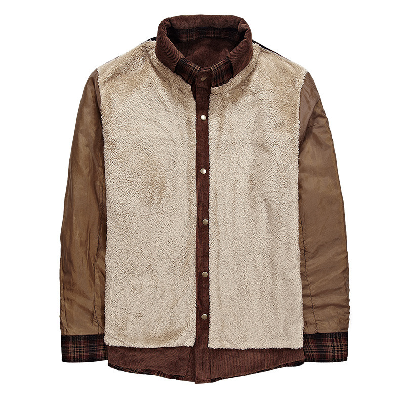 Winter Jacket Men Thicken Warm Fleece Jackets Coats Pure Cotton Plaid Jacket Military Clothes - Image 4