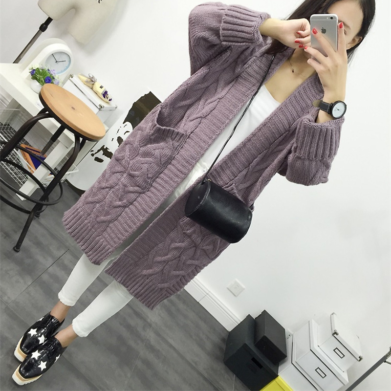 Knitted Cardigan Mid-length With Pockets - Image 4