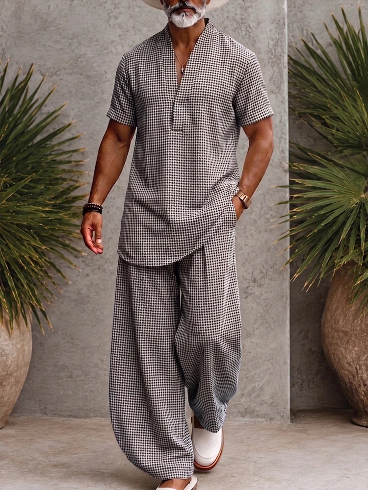 Plaid Top Shirt And Casual Pants Set - Image 7