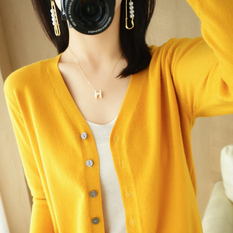 SpringSummer V-neck Cardigan Long-Sleeve Knit Top - Image 10