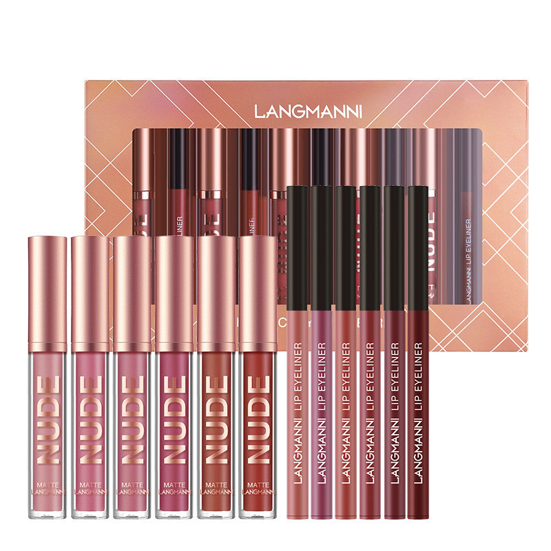 Lip Liner And Lipstick Makeup 12 Pcs Set 6 Matte Lipstick 6 Lip Liner Pens Waterproof Long Lasting Matte Lipstick Beauty Cosmetics Makeup Gift For Girls Lipstick Set - Image 5