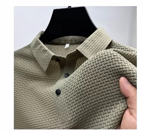 Mesh Ice Silk Short Sleeve T-shirt Mens Clothing - Image 7