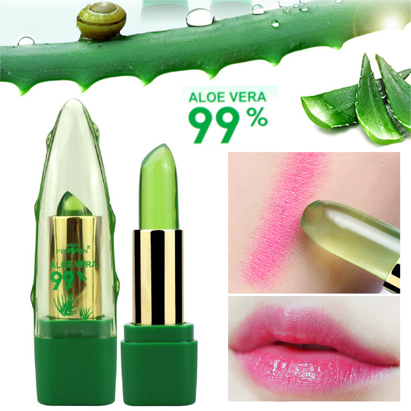 Aloe Vera Gel Color Changing Lipstick Gloss Moisturizer Anti-drying Desalination Fine-grain Lip Blam Care - Image 3