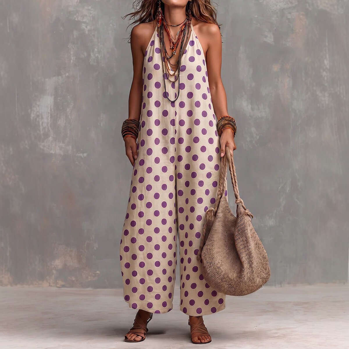 Sleeveless Wide-leg Jumpsuit For Cross-border Fashion And Vacation Style - Image 3