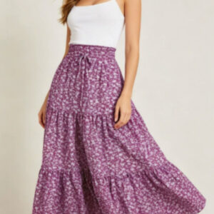 High-waisted A-line Skirt Bohemian-style Printed Flared Skirt