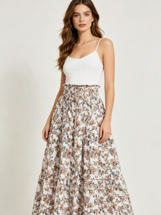 High-waisted A-line Skirt Bohemian-style Printed Flared Skirt - Image 6