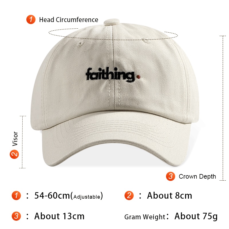 Religious Christian Faithing Letter Embroidery Black Vintage Casual Unisex Baseball Cap - Image 2
