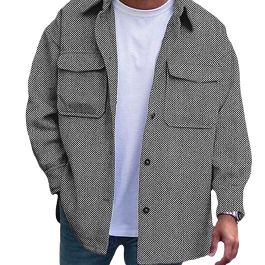 Coat Men Polo Collar Top Men Fashion Work Clothes - Image 2
