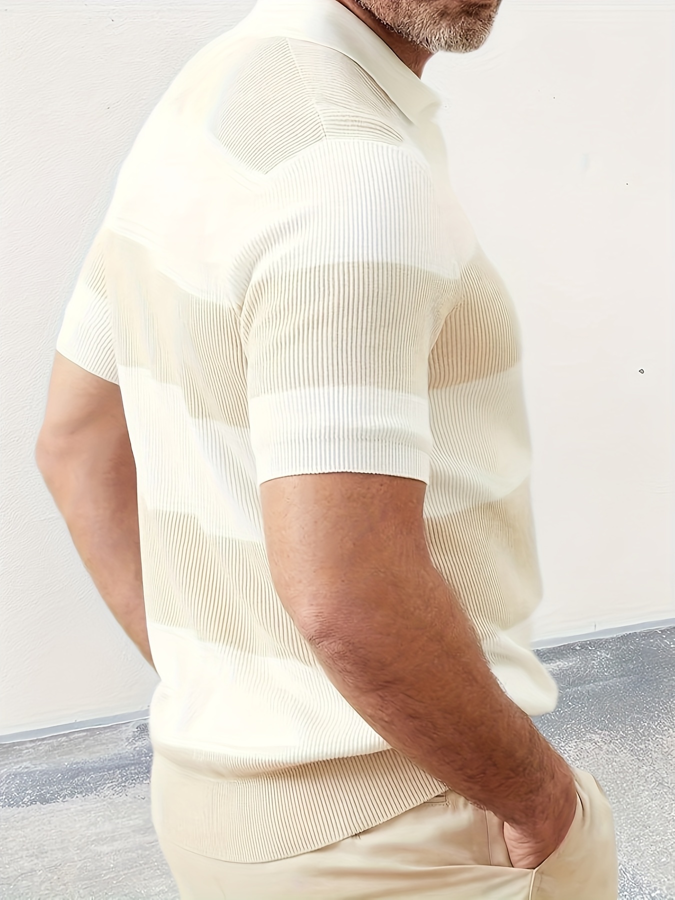 Mens Clothing Summer Fashion Lapel Sweater Short Sleeve Men Clothing Men Wears - Image 2