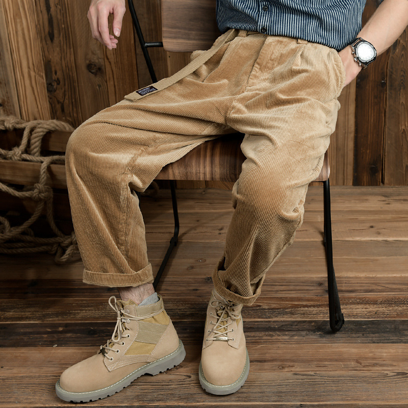 Mens Japanesestyle Retro Corduroy Pants For Spring And Autumn