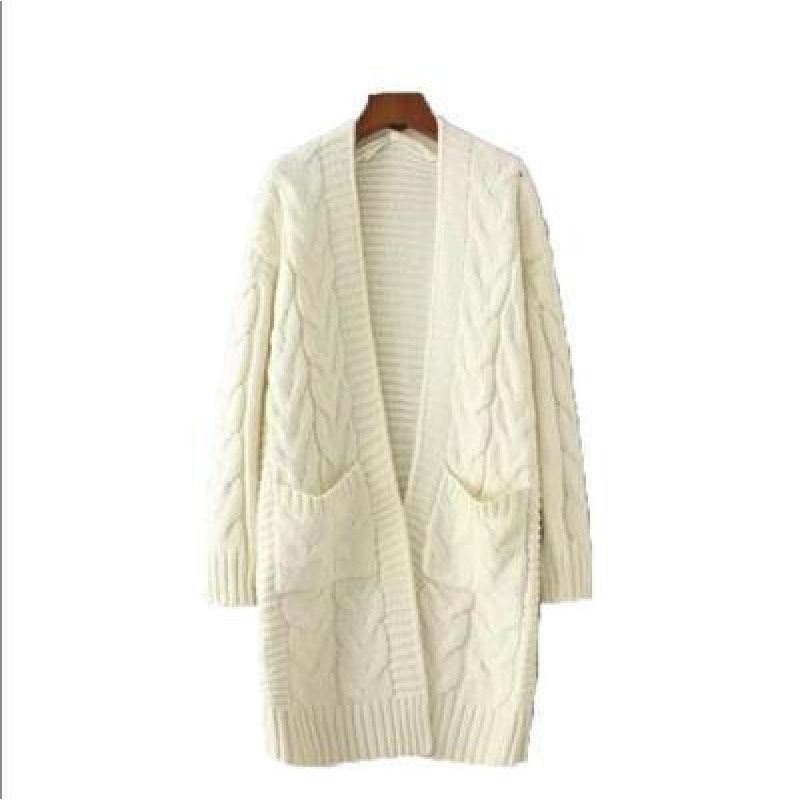 Knitted Cardigan Mid-length With Pockets - Image 10