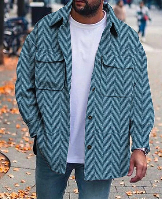Coat Men Polo Collar Top Men Fashion Work Clothes - Image 3