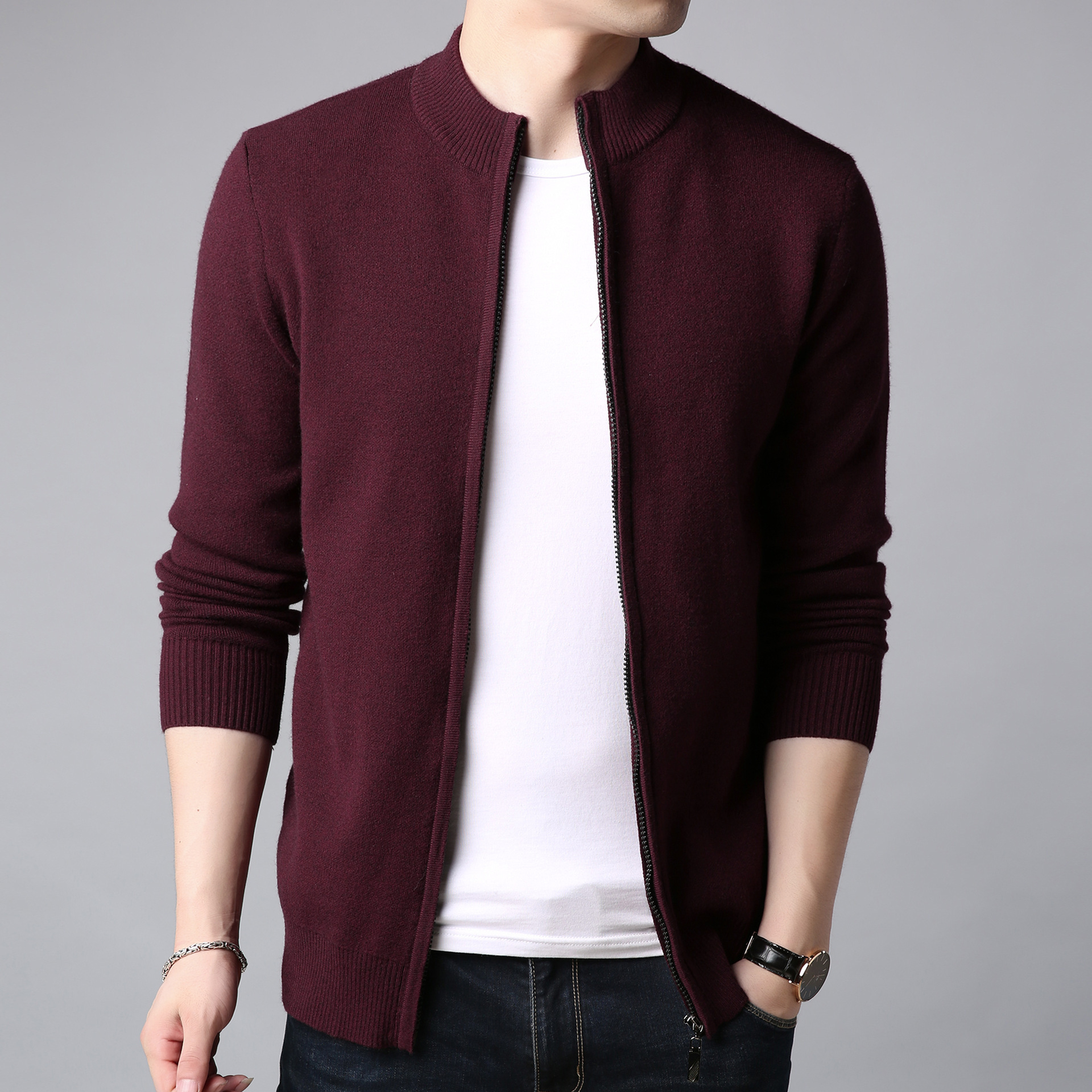 Mens Thickened Warm Solid-color Sweater - Image 8