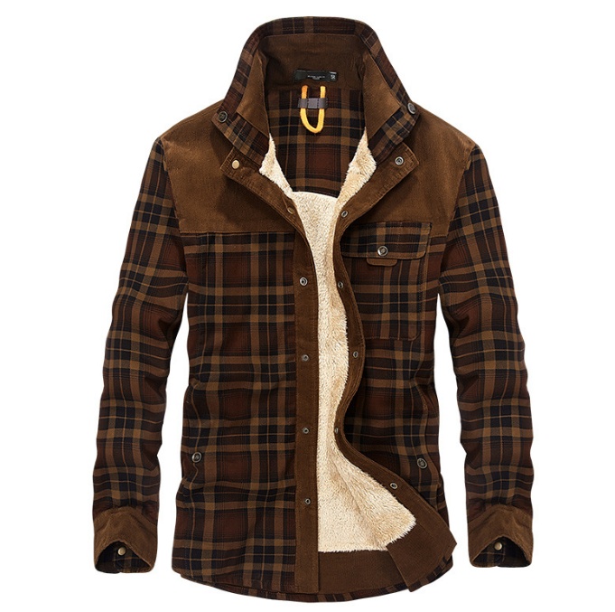 Winter Jacket Men Thicken Warm Fleece Jackets Coats Pure Cotton Plaid Jacket Military Clothes - Image 7
