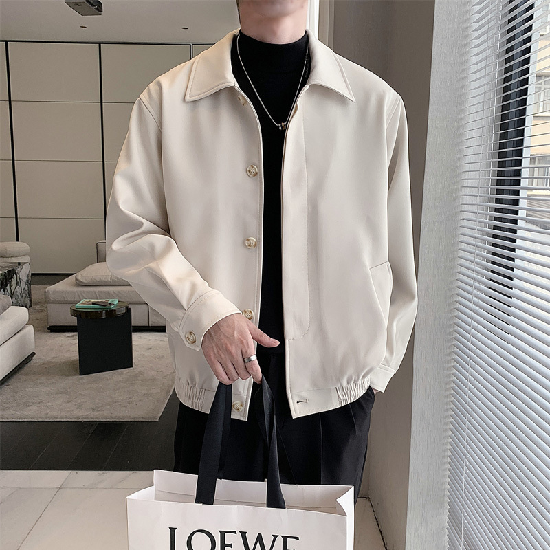 SpringAutumn Korean-style Mature Mens Clothing Loose-fitting Cropped Style - Image 6