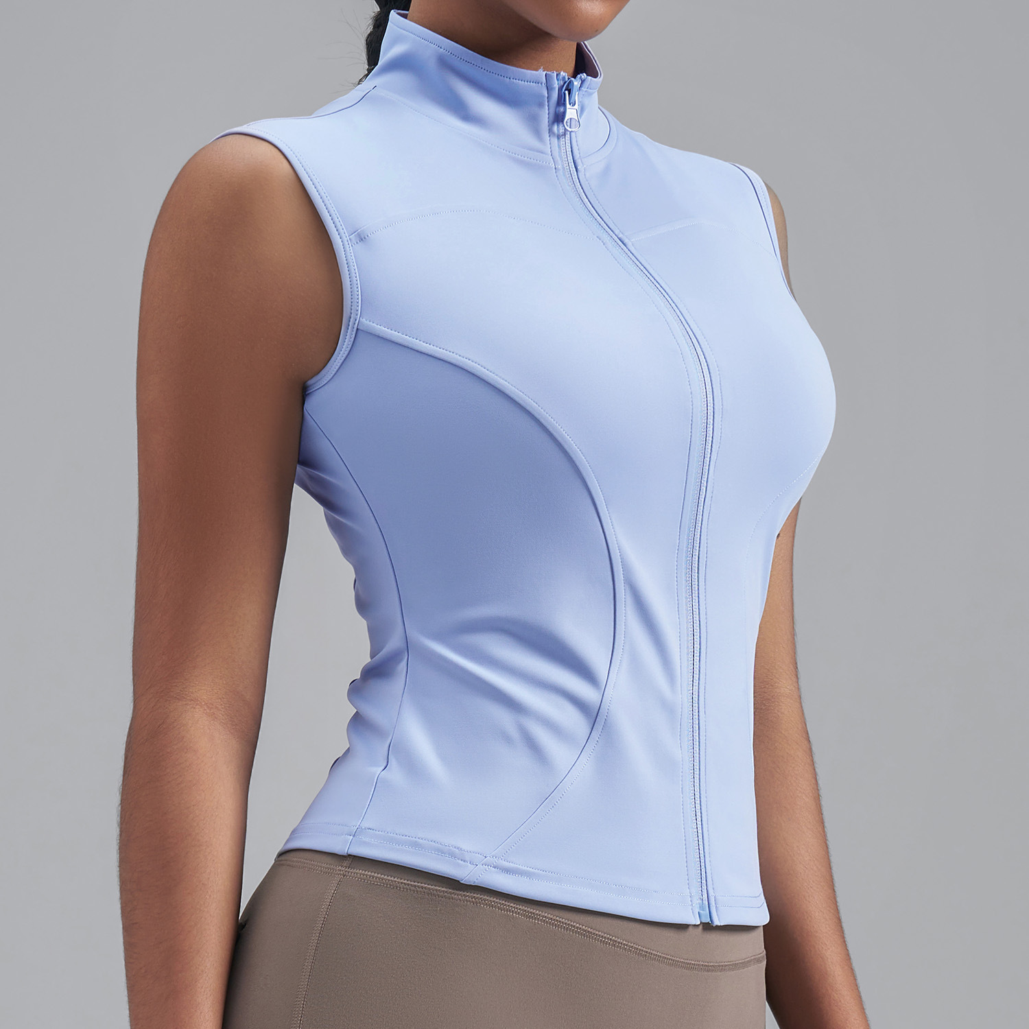 New Womens Stand-collar Sleeveless Jacket - Image 4