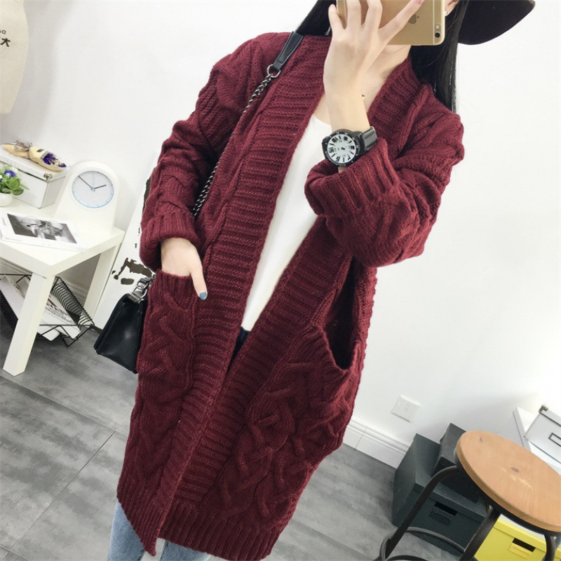 Knitted Cardigan Mid-length With Pockets - Image 5