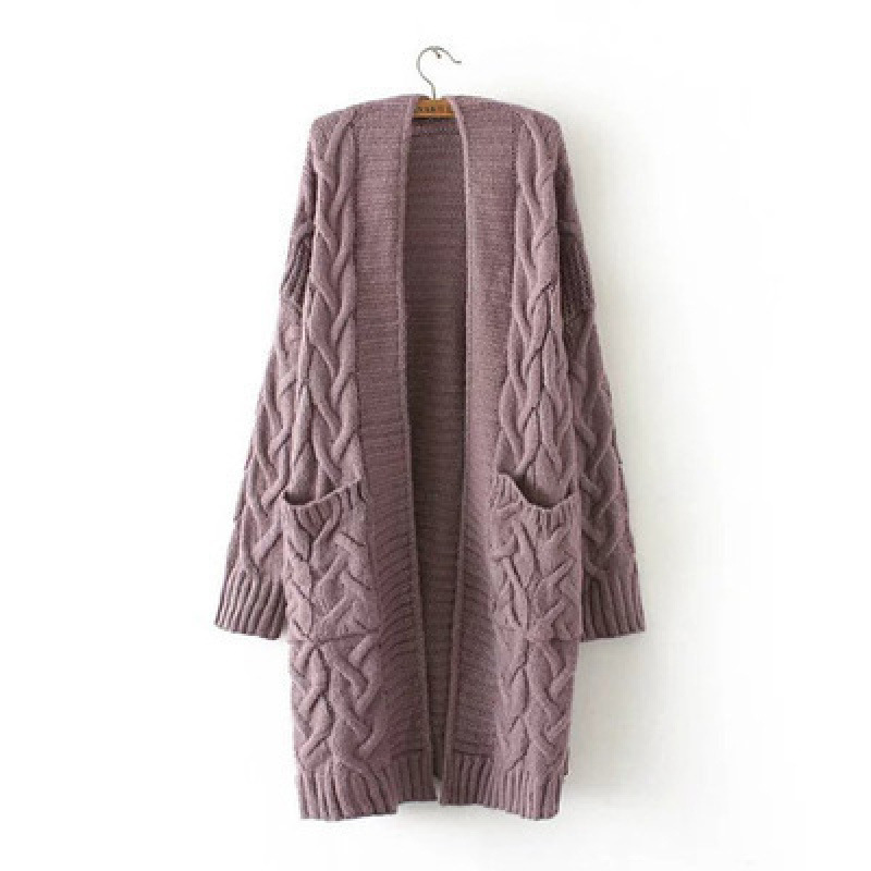 Knitted Cardigan Mid-length With Pockets - Image 7