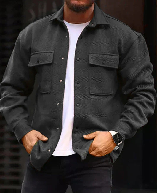 Coat Men Polo Collar Top Men Fashion Work Clothes - Image 9