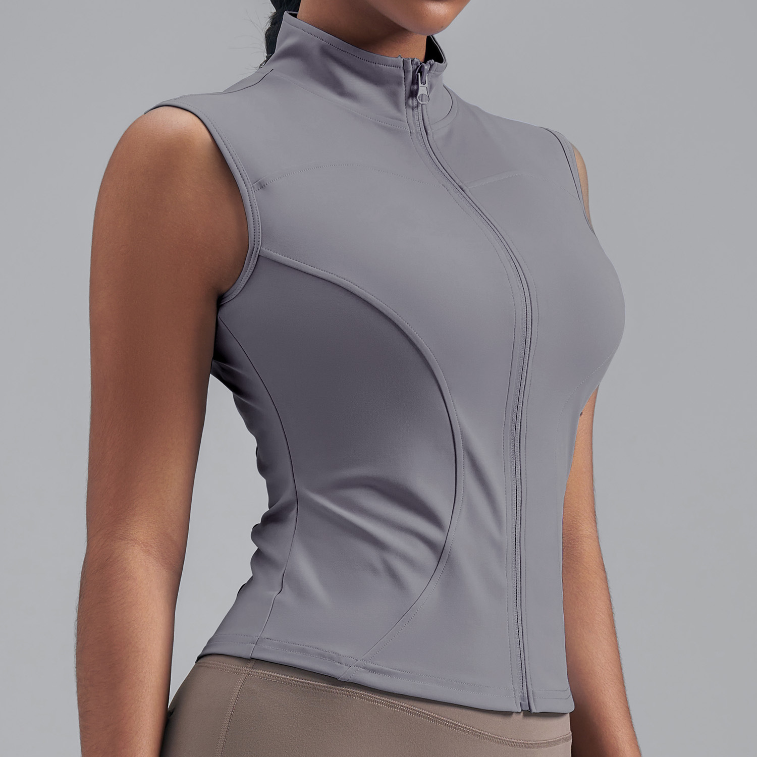 New Womens Stand-collar Sleeveless Jacket - Image 3