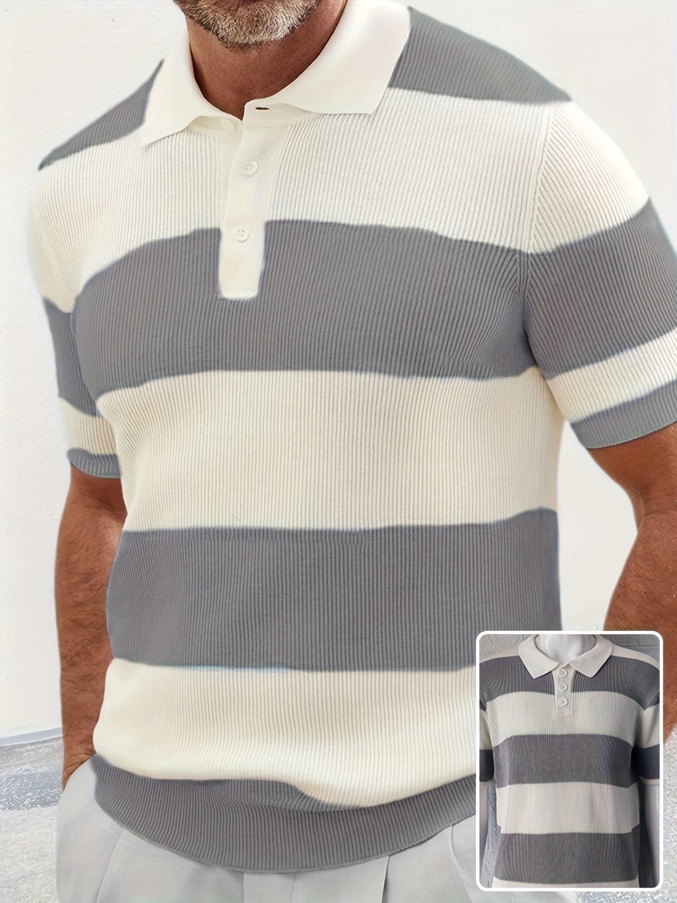 Mens Clothing Summer Fashion Lapel Sweater Short Sleeve Men Clothing Men Wears - Image 3