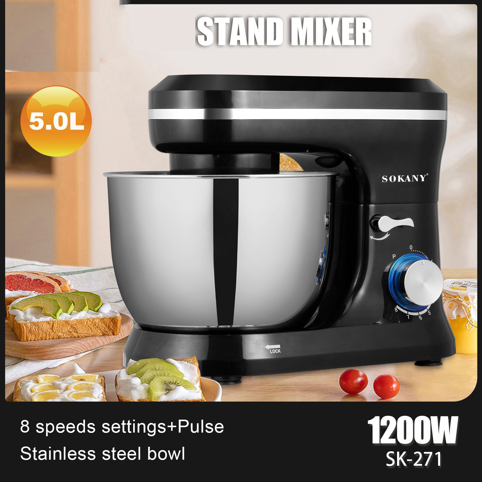 Chef's Cream Blender Stand Mixer Egg Beater - Image 2