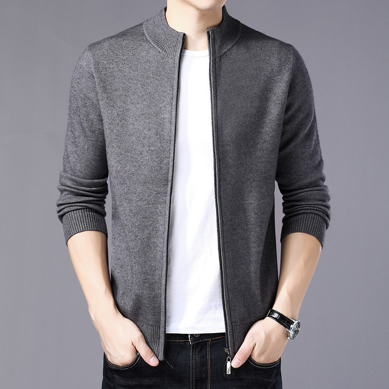 Mens Thickened Warm Solid-color Sweater - Image 3