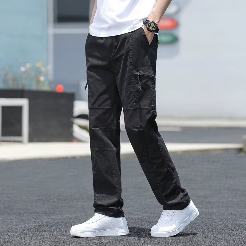 Mens Multi-Pocket Straight-Leg Long Pants - Image 4