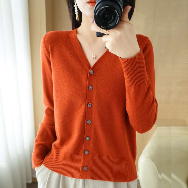 SpringSummer V-neck Cardigan Long-Sleeve Knit Top - Image 8