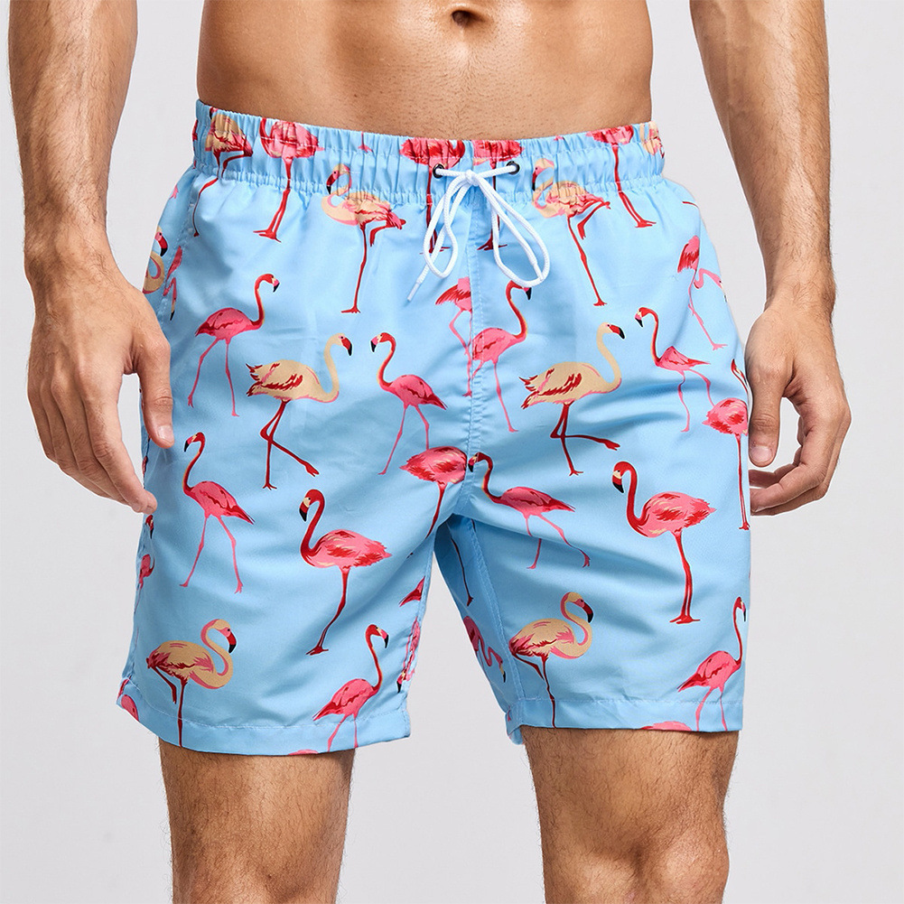 Mens Loose-Fit Printed Casual Beach Shorts - Image 7