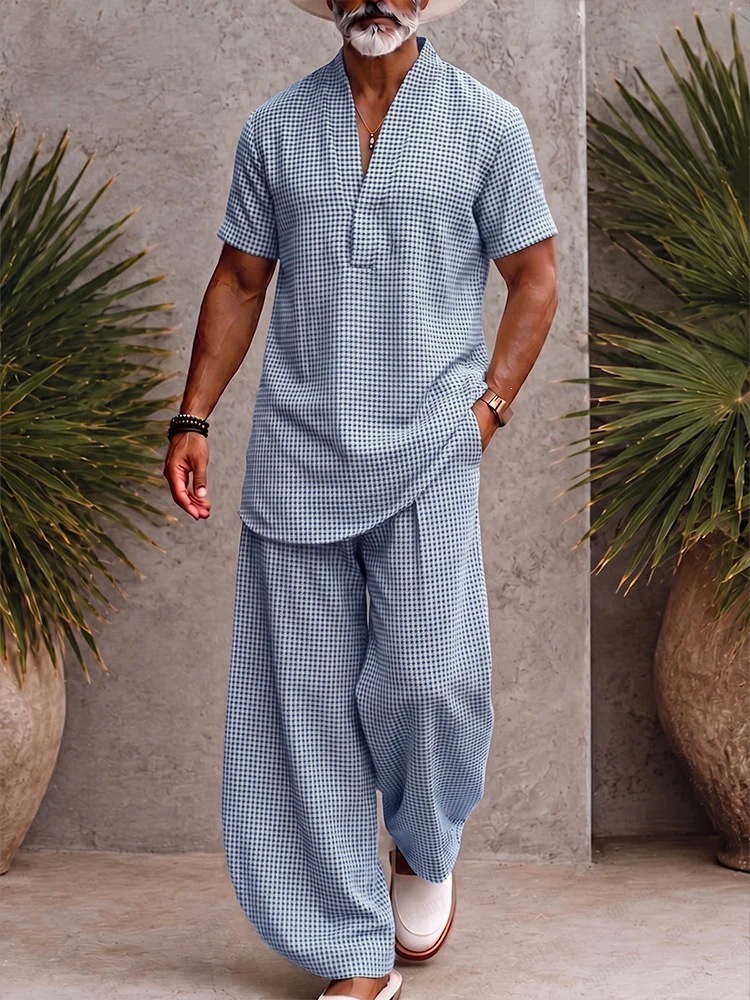 Plaid Top Shirt And Casual Pants Set - Image 8
