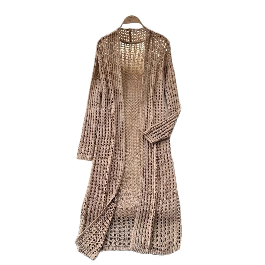 Womens Solid-color Loose-fitting Fashionable Hollow-out Jacket - Image 5