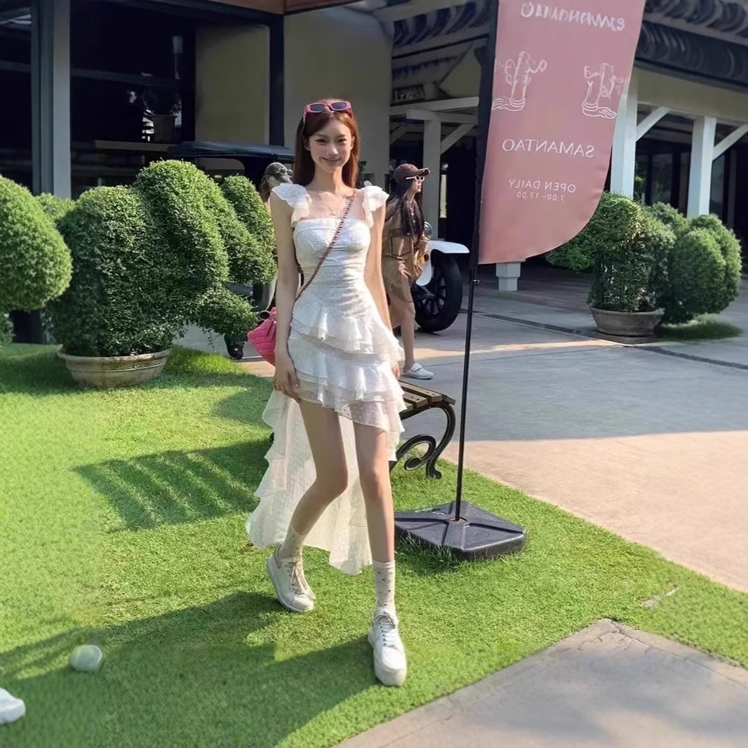 First Love Irregular Ruffled Slim-Fit Dress - Image 2