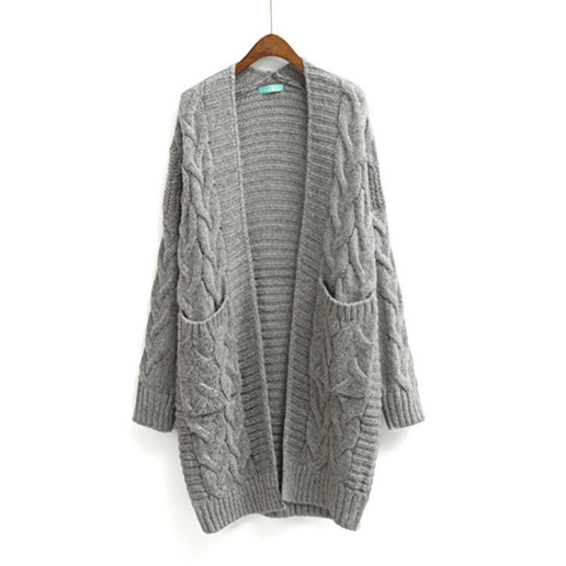 Knitted Cardigan Mid-length With Pockets - Image 8