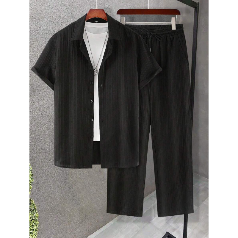 Digital-print Short-sleeve Shirt And Pants Set - Image 7