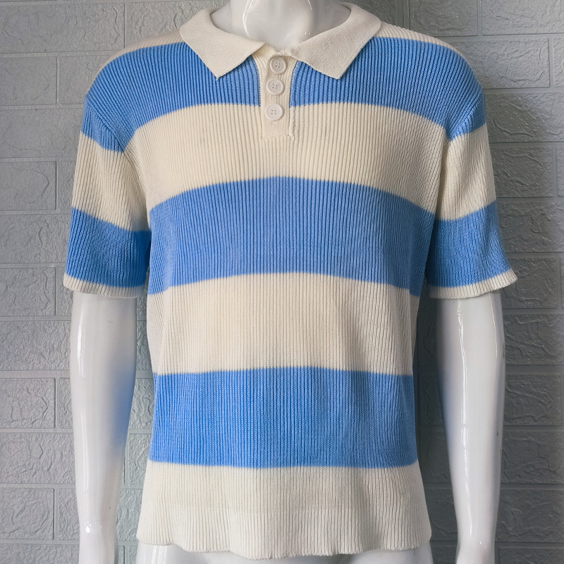 Mens Clothing Summer Fashion Lapel Sweater Short Sleeve Men Clothing Men Wears - Image 9