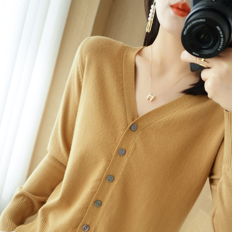 SpringSummer V-neck Cardigan Long-Sleeve Knit Top - Image 4