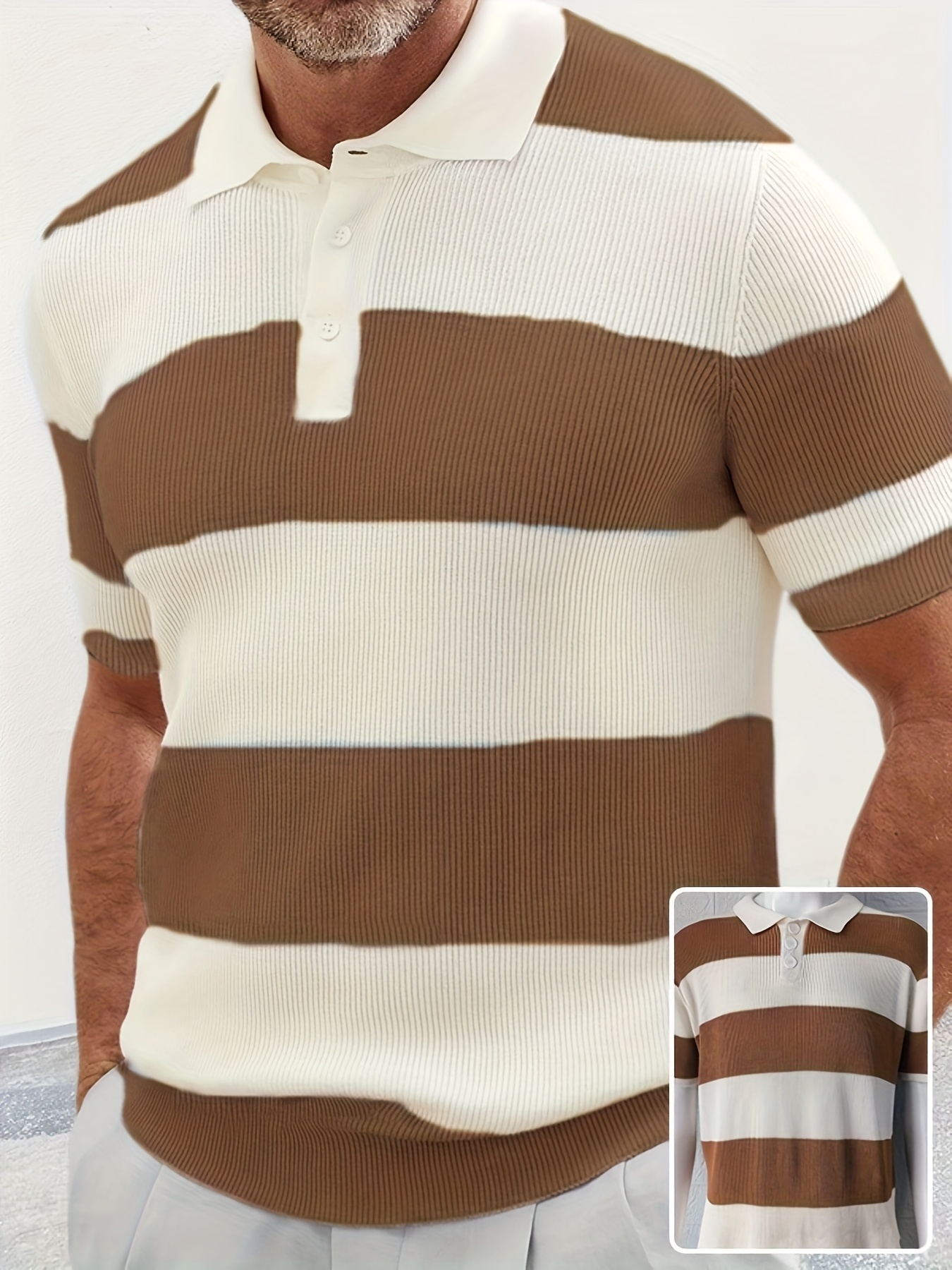 Mens Clothing Summer Fashion Lapel Sweater Short Sleeve Men Clothing Men Wears - Image 4